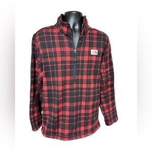 Like new The North Face Men's Gordon Lyons 1/4 Zip Pullover Fleece Plaid Size L.